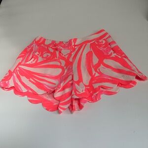 Lilly Pulitzer Delilah Shorts Scalloped Edge Pink Sun Ray Shimmy Shimmy